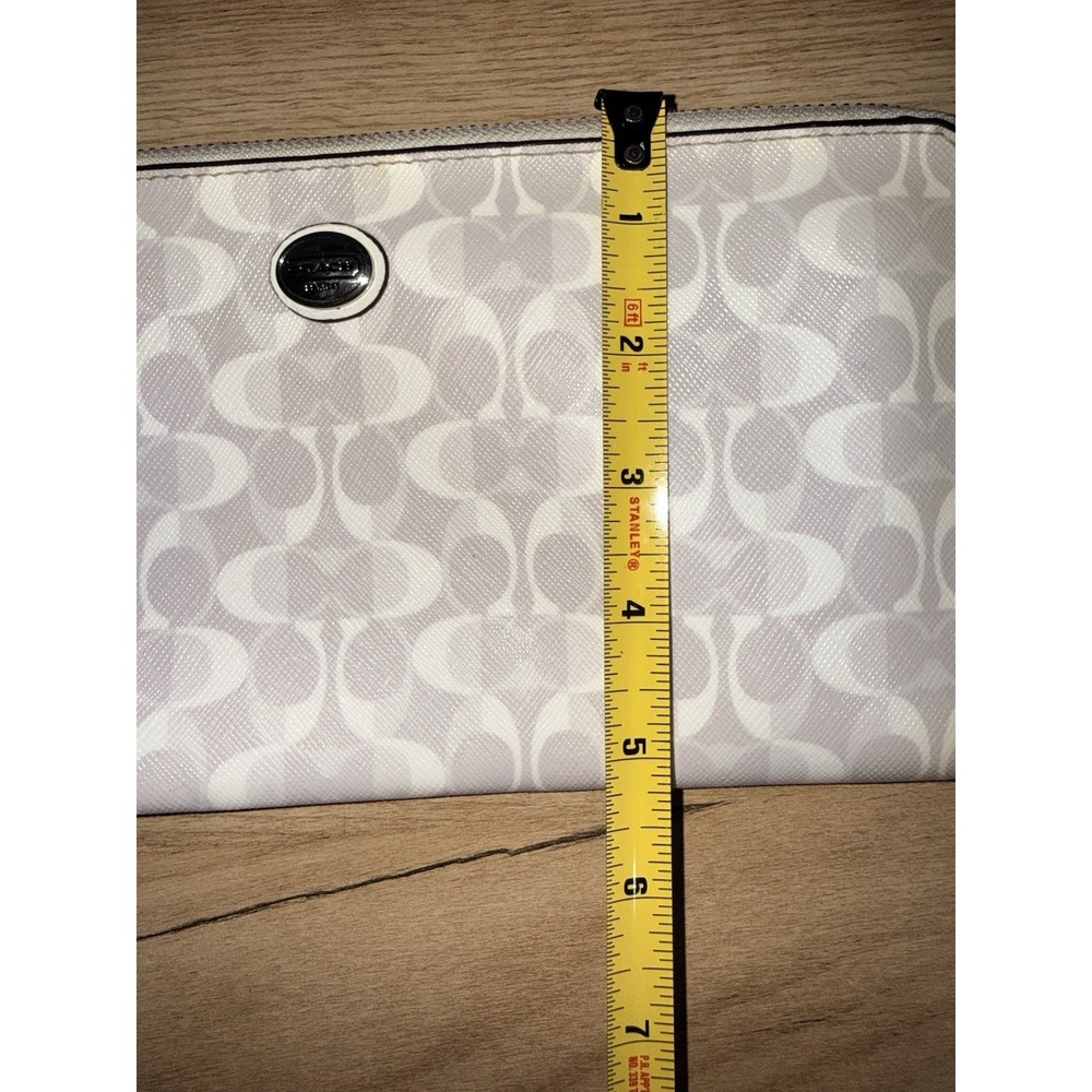 Coach Peyton Dream C Slim Zip Around Wallet Wristlet Gray White Hang Tag  G - Picture 9 of 11